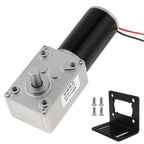 12V DC Worm Gear Motor with Mounting Bracket 80RPM Self Locking High Torque