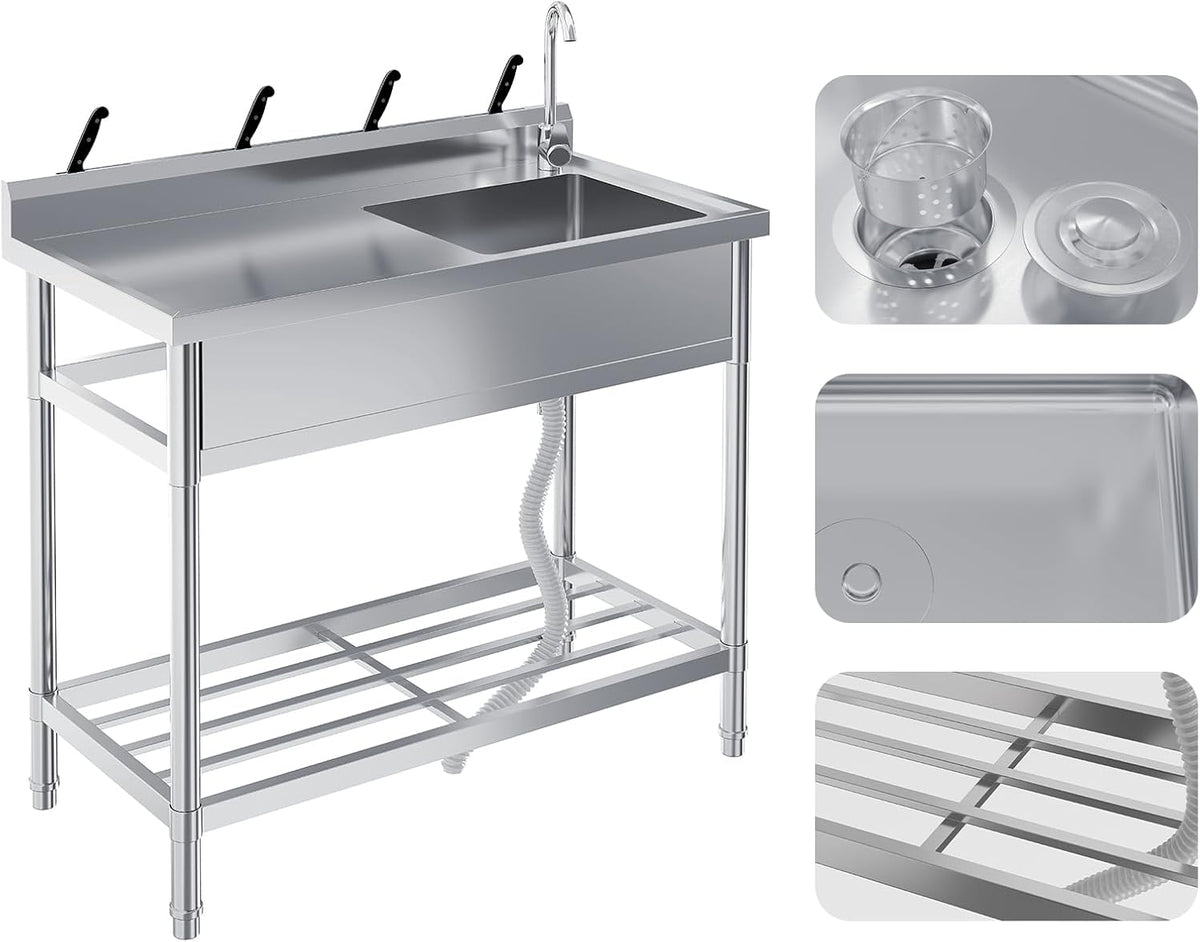 Utility Sink Stainless Steel Freestanding Commercial