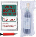 15 Packs Wine Bottle Protector Bags for Travel, goldhik Inflatable Packaging Bubble Wrap Bags for Wine Fruit Glass