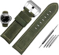 Vintage Leather Watch Bands for Men - Top Grain Leather Compatible with Panerai Watch Band - 20mm, 22mm, 24mm, 26mm
