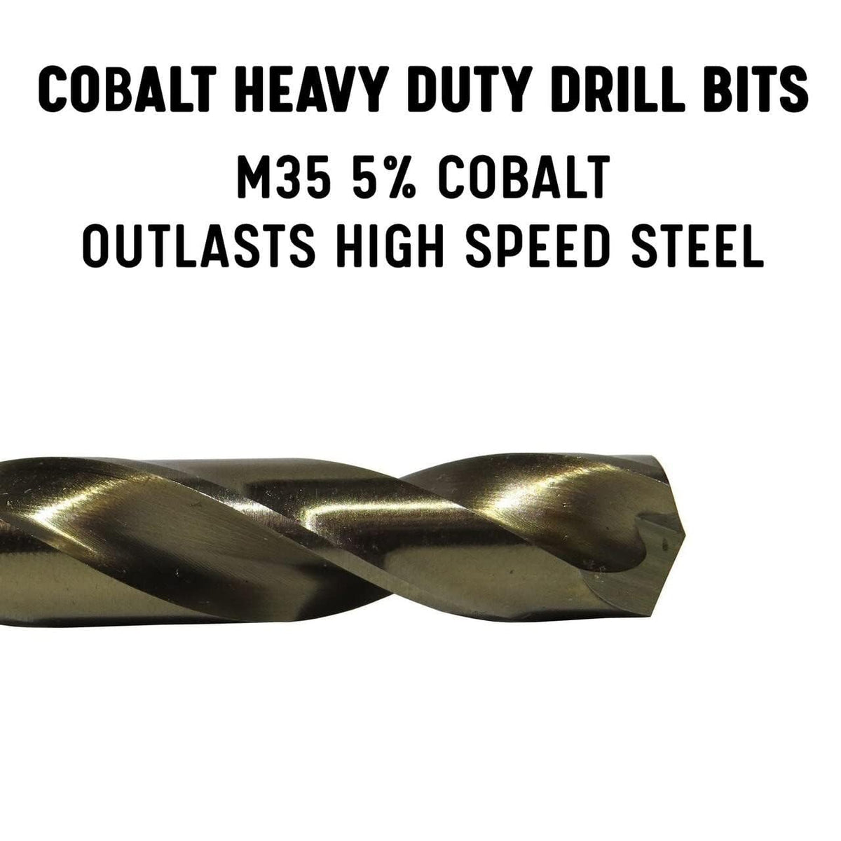 Drill America 3 Piece Quick Change Cobalt Drill Set with Hex Shank, (1/8, 3/16", 1/4"), COHEX Series