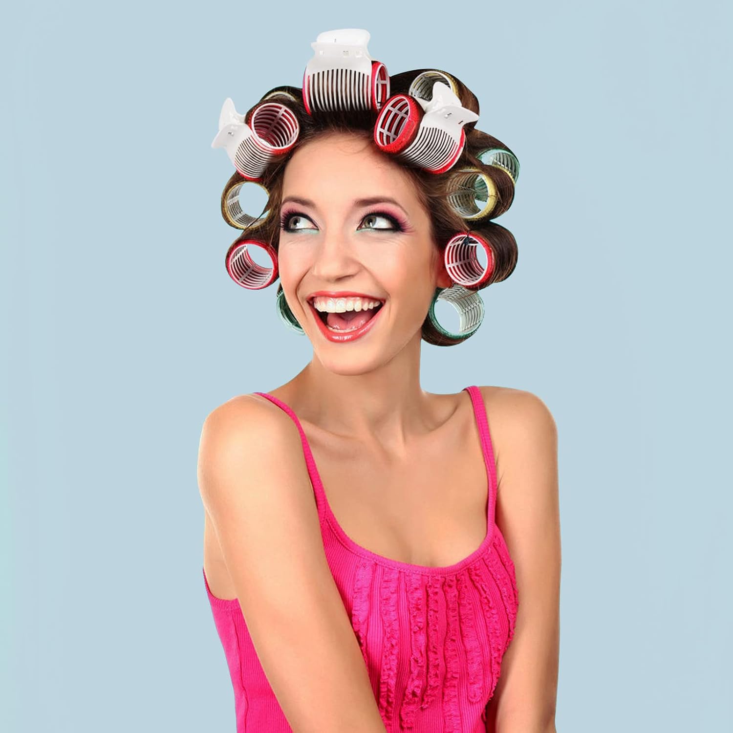24 Hot Roller Clips for Hair Curler Claw Clip Replacement Hair Section Styling for Women Girls White