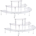 Acrylic Display Risers, 3 Tier Clear Cupcake Perfume Stand Organizer, Half Moon Dessert Stand for Display, Food