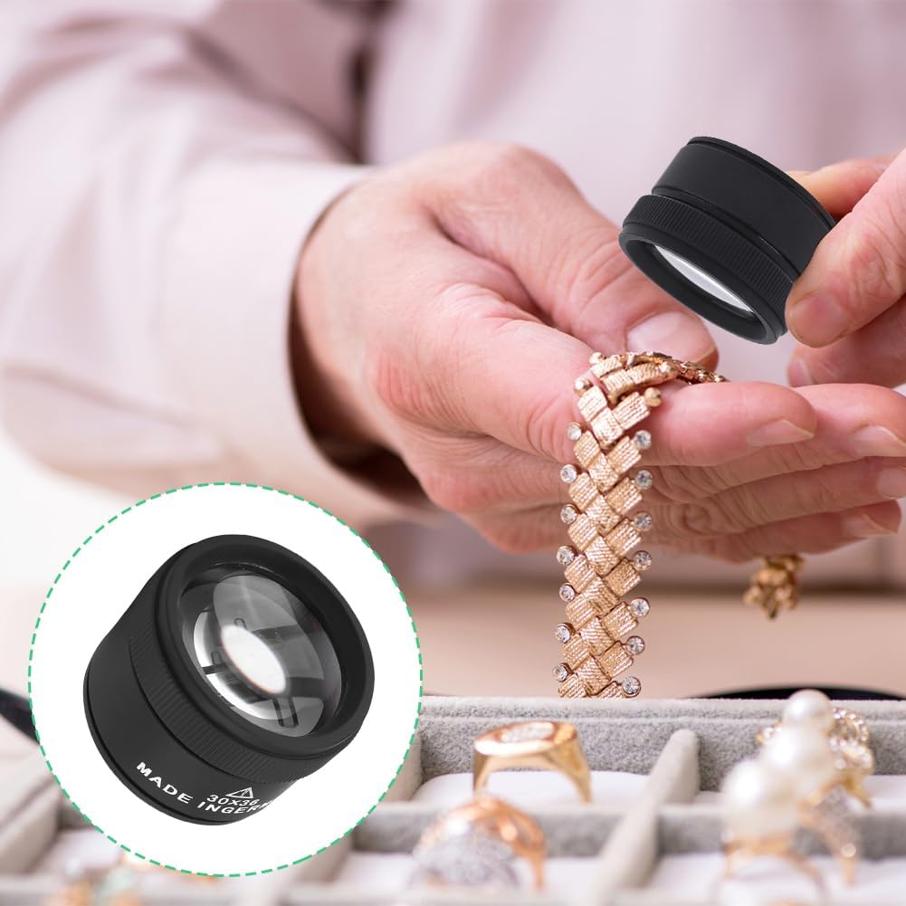 30X Coin Magnifying Glass, Portable Jewelry Loupe | Portable Pocket Magnifier for Coins, Jewelry, Maps, Antiques