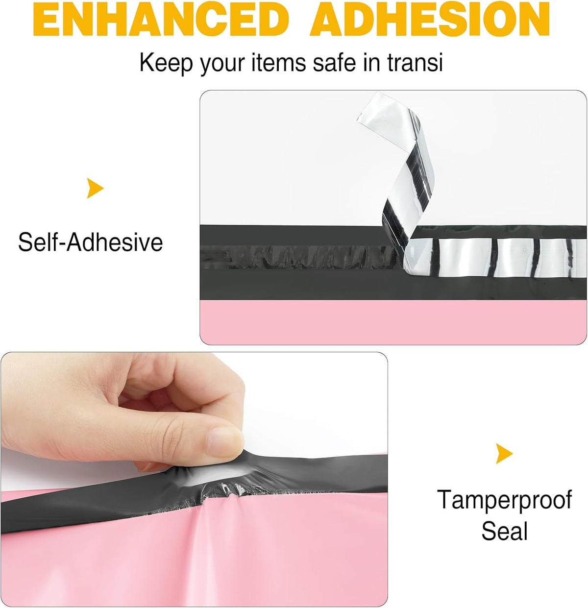 Large Poly Mailers 24x24 for Shipping Clothes Light Pink, 50pcs