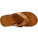 Mens Flip Flops Leather Arch Support Sandals, Khaki, 11