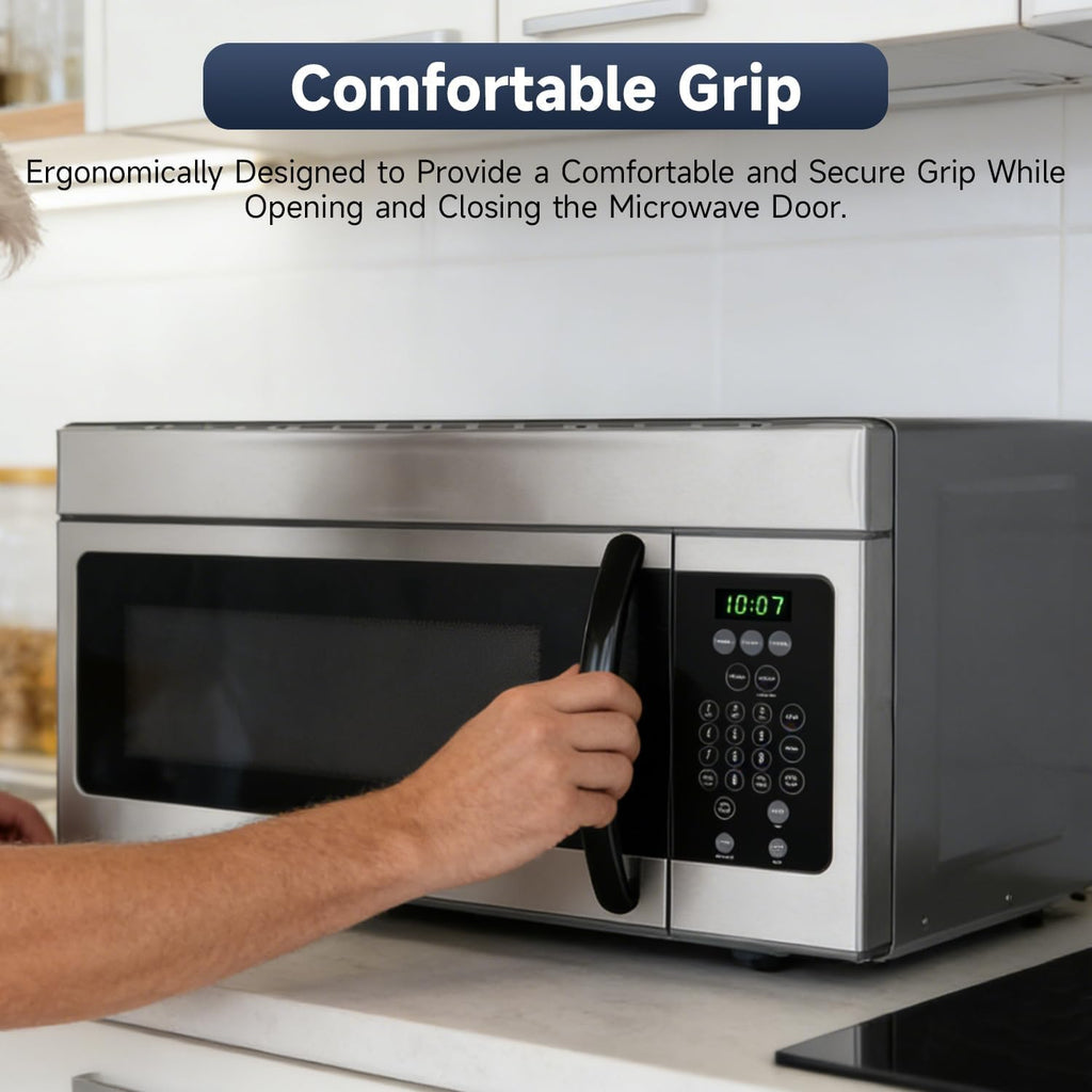 Microwave Door Handle Black Compatible with Frigidaire Electrolux Select Microwaves, Replace# 5304477398, Approx. 24.8 cm / 9.76 in Hole Spacing, 27.6 cm / 10.87 in Overall Length