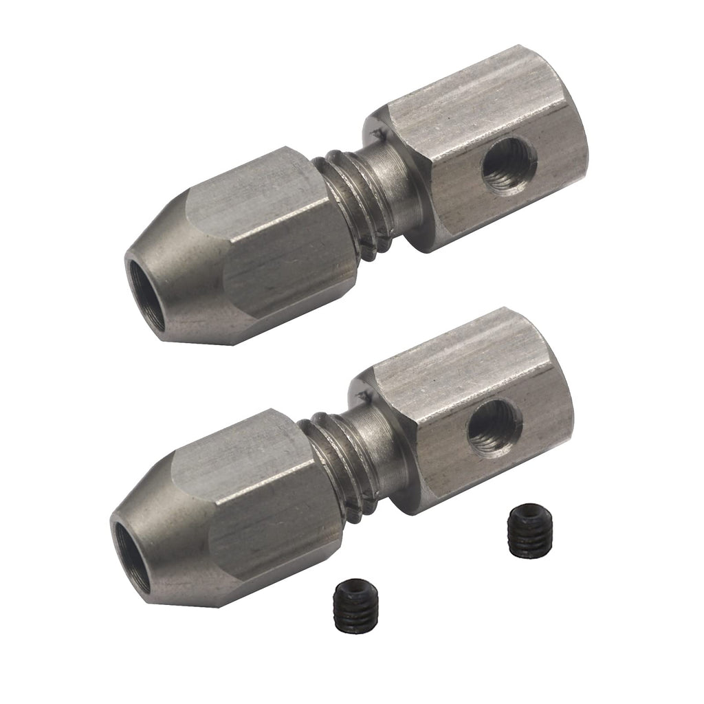 2Pack Vgoohobby CNC Stainless Steel RC Flex Collet Coupler Flexible Coupling Motor Shaft Locker for DIY RC Boat Submarine (3.17mm to 4mm)