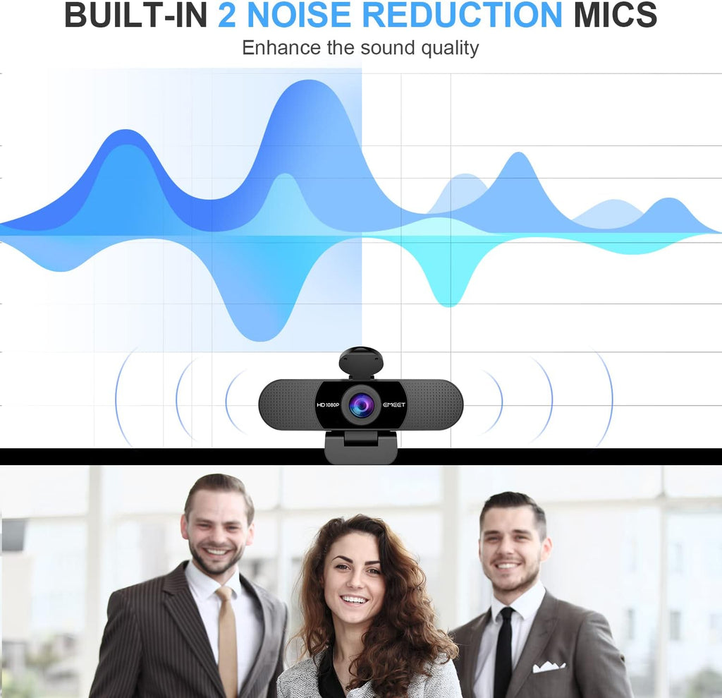 1080P Webcam with Microphone, C960 Web Camera, 2 Mics Streaming Webcam, 90°FOV Computer Camera, Plug and Play USB Web