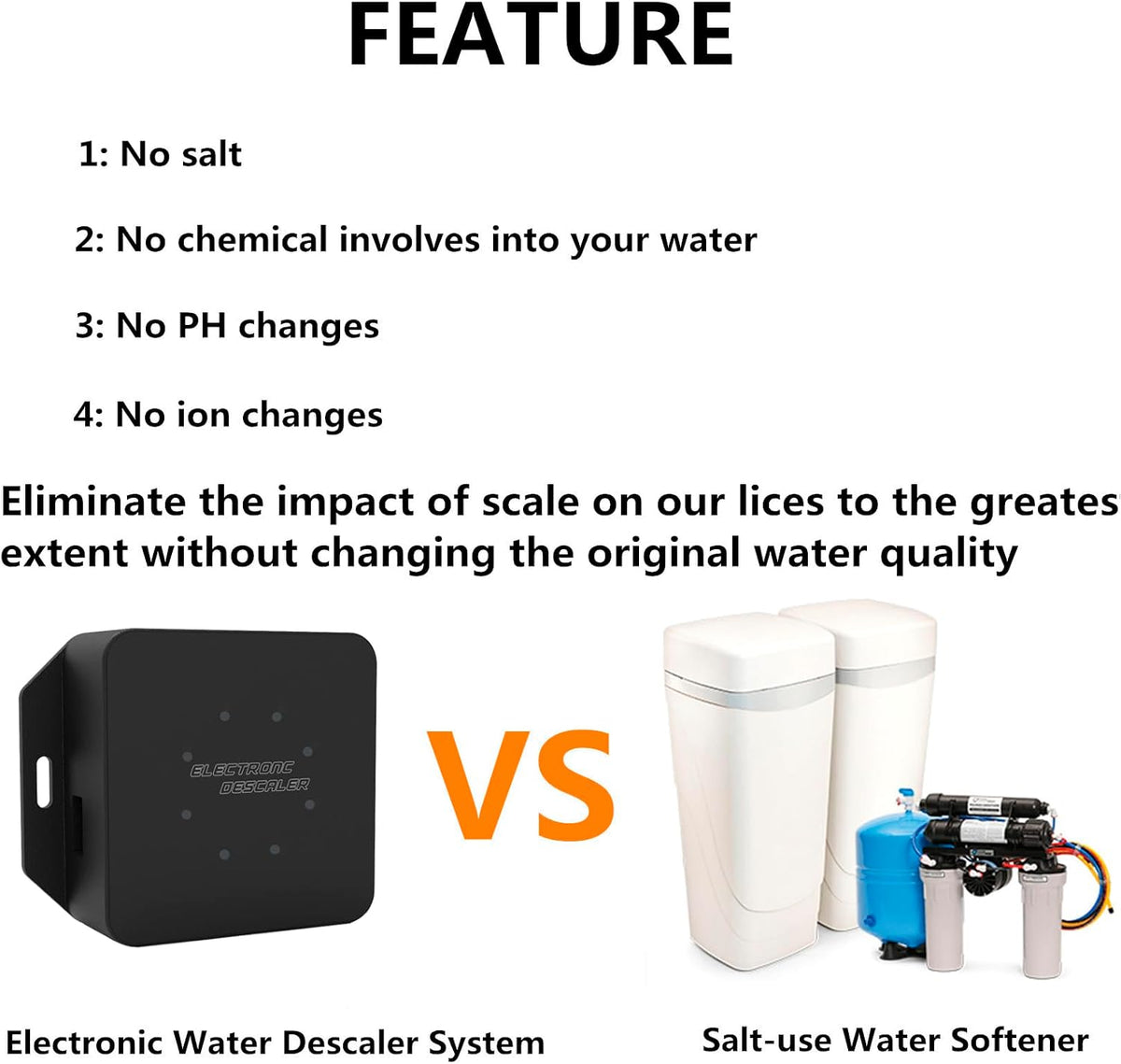 Electronic Water Descaler System, Salt-Free Whole House Water Conditioner