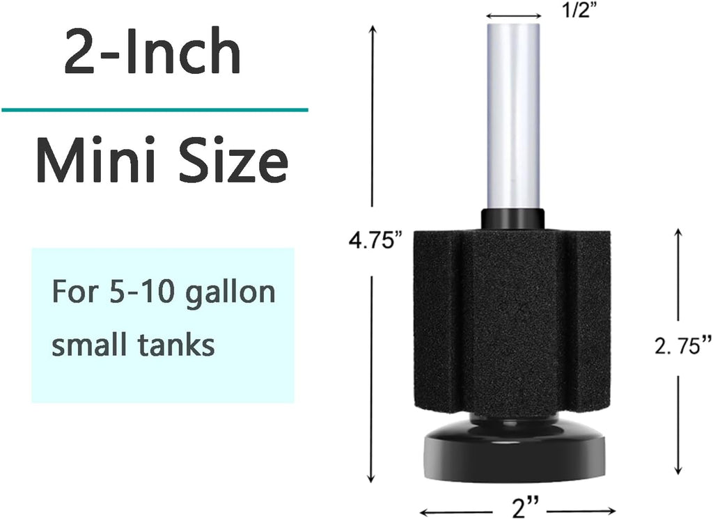 3 Pack Aquarium Bio Sponge Filter Breeding Fry Betta Shrimp Nano Fish Tank (Small up to 10Gal)