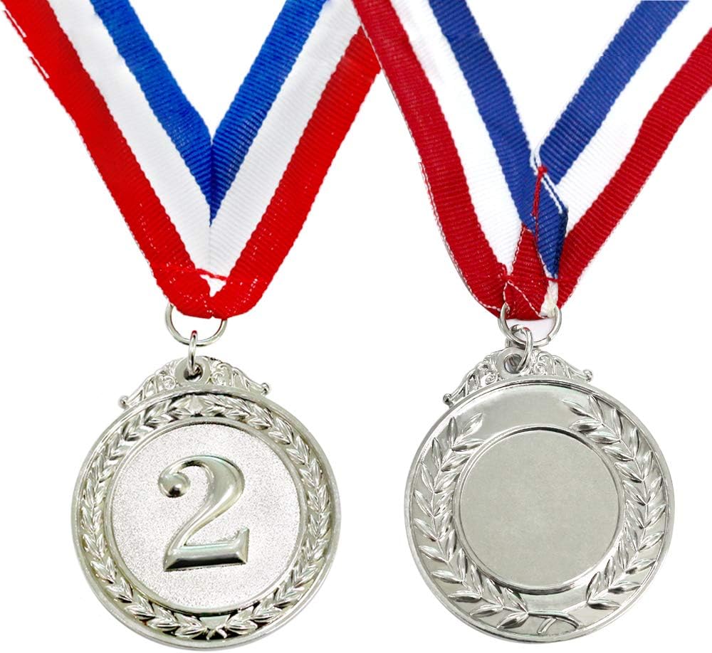 Award Medals Value 3 Pack Gold Sliver Copper Winner Medals with Neck Ribbon Prizes for Competition Sports