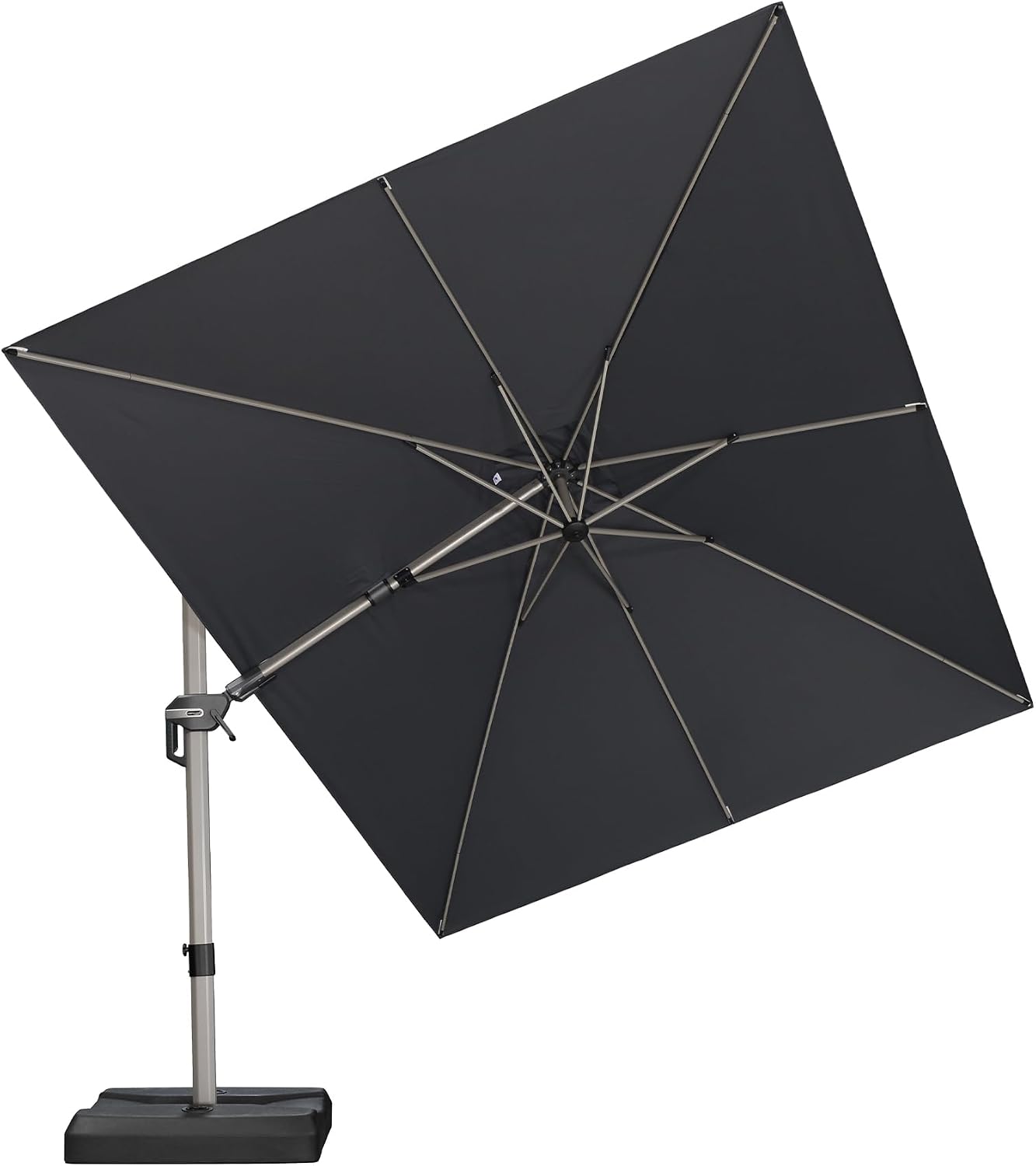 9' X 12' Left-right Tilting Patio Umbrella Outdoor Swivel Cantilever Umbrella Aluminum Offset Umbrella with Champagne