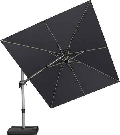 9' X 12' Left-right Tilting Patio Umbrella Outdoor Swivel Cantilever Umbrella Aluminum Offset Umbrella with Champagne