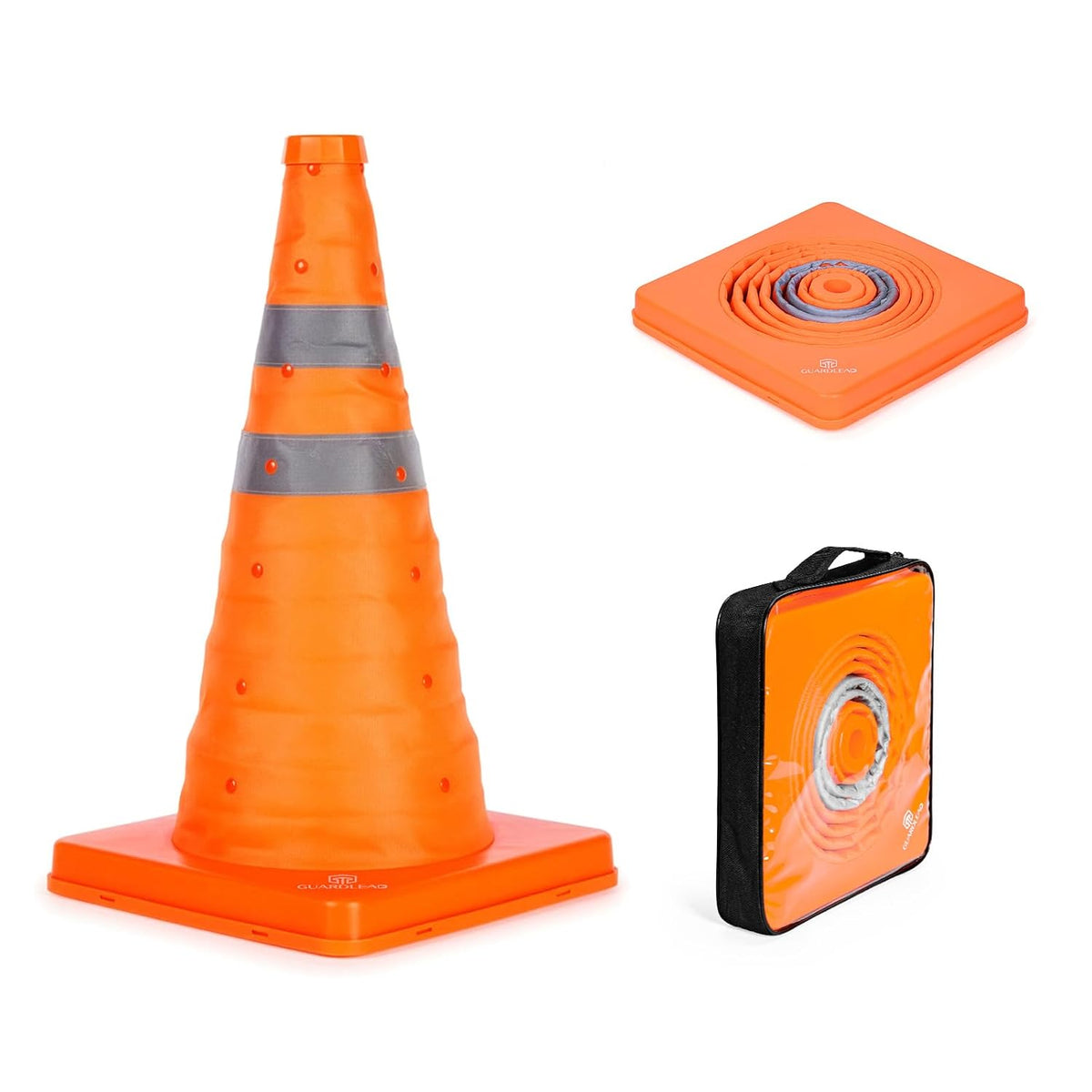 18 inch Collapsible Traffic Cones, Safety Cones with Reflective Collars, Multi Purpose Pop Up Extendable Road Safety