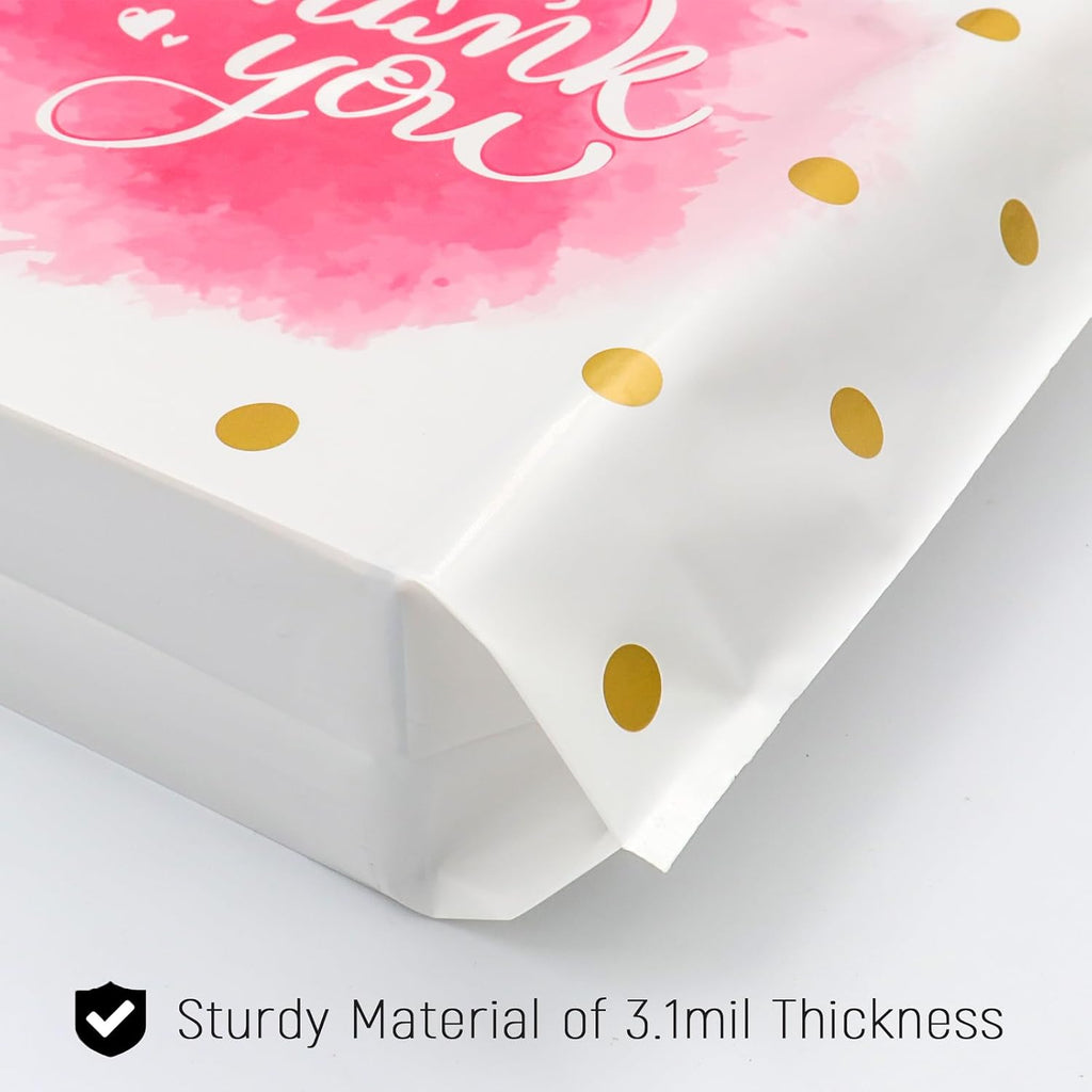 Thank You Merchandise Bags Extra Thick - Loop Handle 50pcs 10x12In