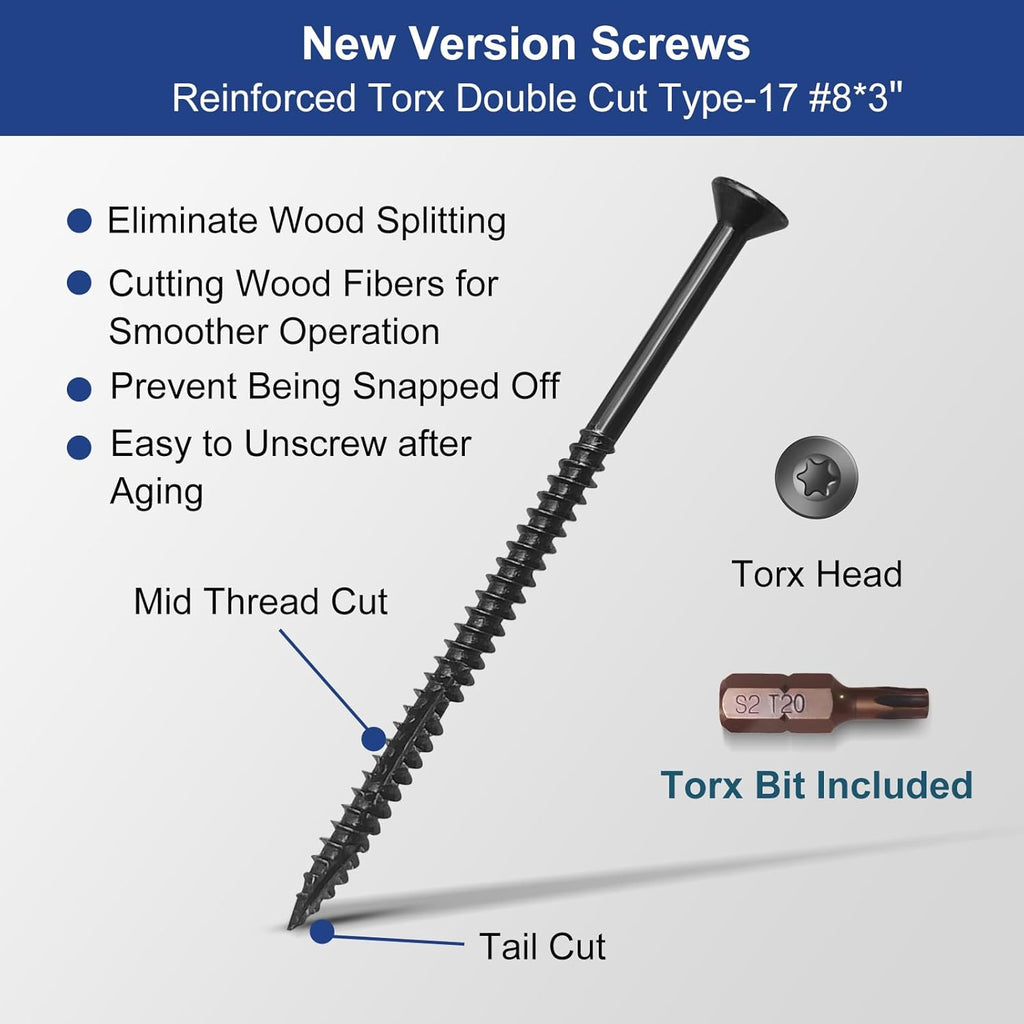 Door Strike Plate Double Opening, with Reinforced Torx Screws, Bit | Matte Black Powder Coat, Heavy-Duty Hardened
