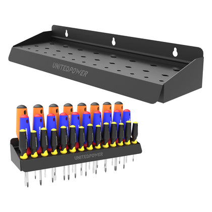 Screwdriver Holder, Wall Mount Storage Rack Organizer for Workshop, Shed, Garage, Home, Stores up to 32 Screwdrivers