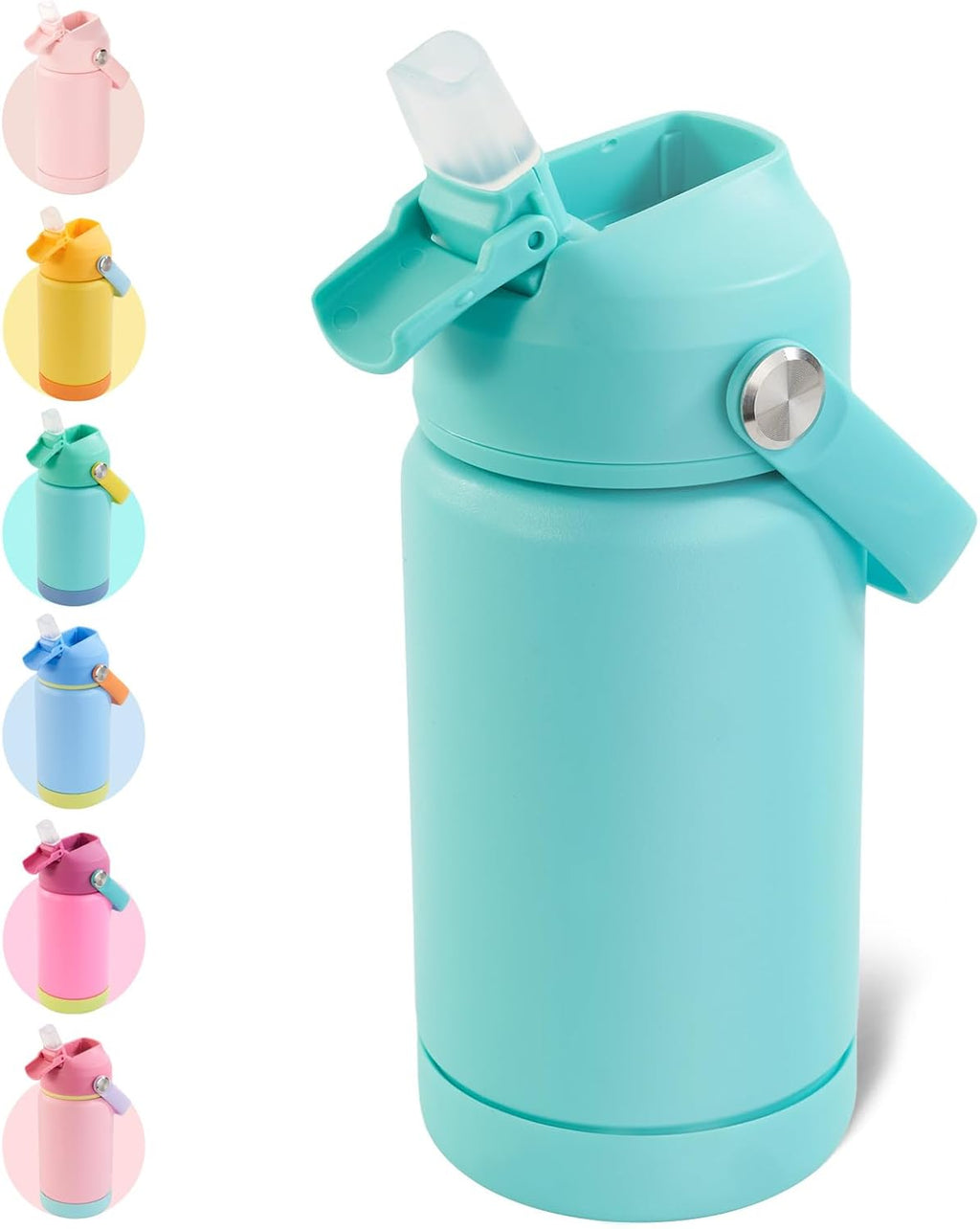12oz Kids Water Bottle, Stainless Steel Insulated Water Bottle for Kids, Toddler Cup With Straws Leak-proof, Toddler