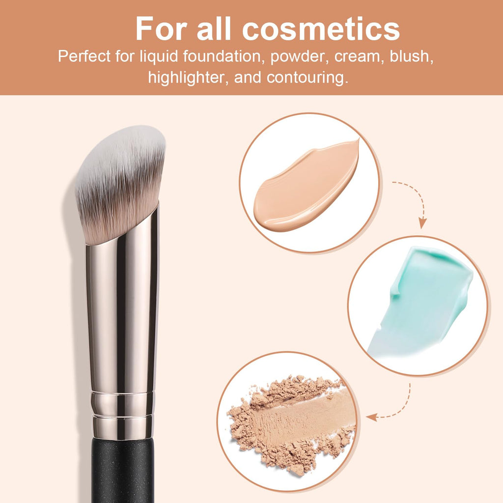 Foundation Contour Concealer Brush, 3Pcs Angled Blending Brush Set