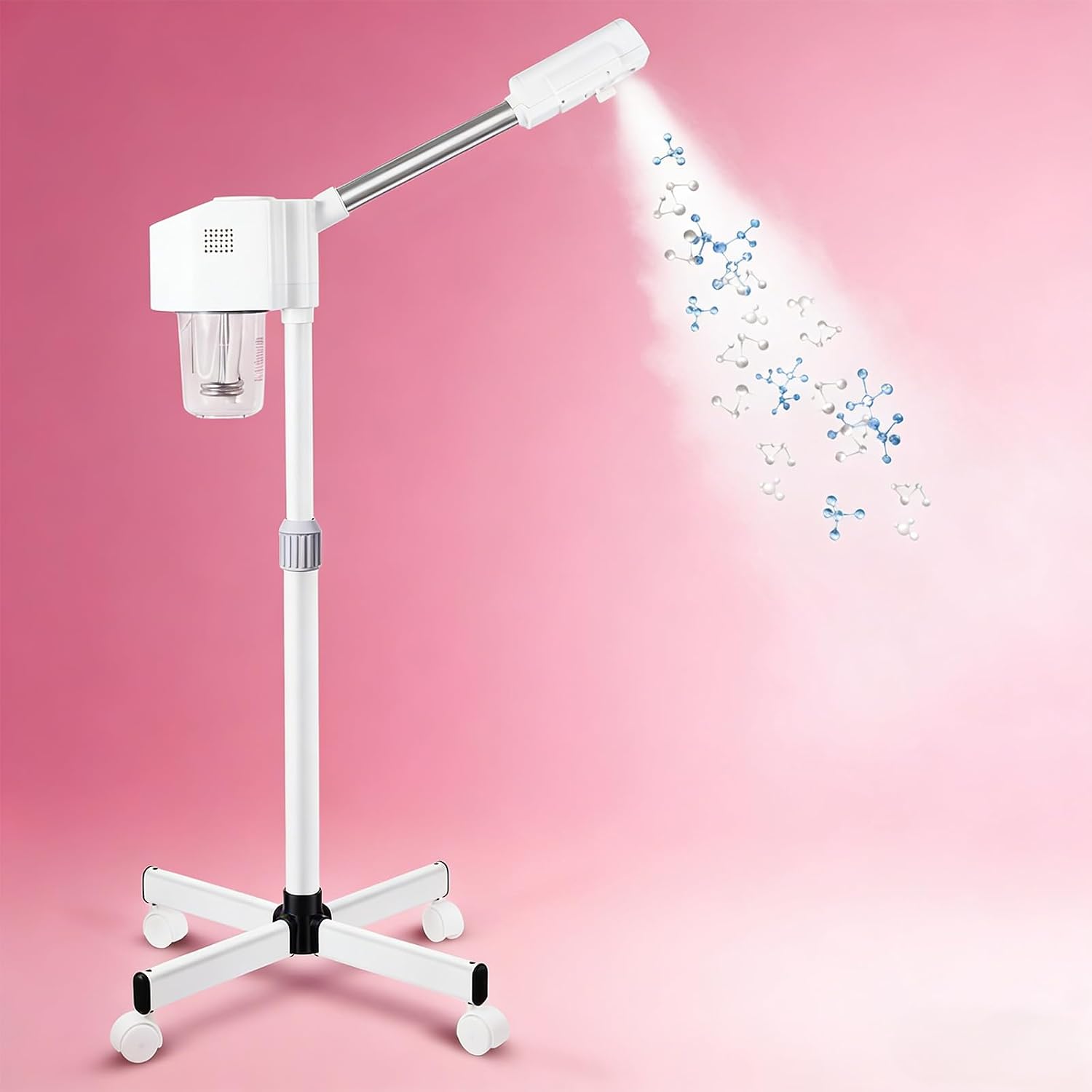 Professional Facial Steamer, Hot Mist Spray, Vaporizador Facial Steamer for Esthetician, Height Adjustable, SPA at