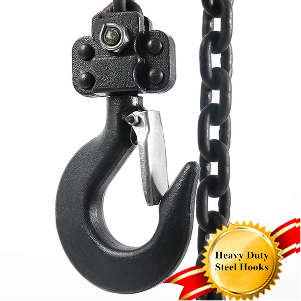 Manual Lever Hoist Come Along 3/4 TON 1650 LBS Capacity 10FT Lift 2 Heavy Duty Hooks Commercial Grade Steel for