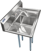 1 Compartment Commercial Sink - 38 x 22 in. Overall with Left & Right Drainboards - 14 x 16 x 11 in. Bowl - NSF