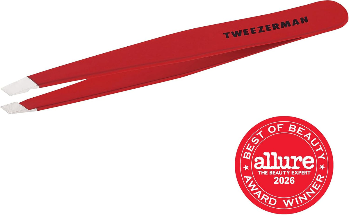 Slant Tweezer – Tweezerman Tweezers for Eyebrows Signature Red