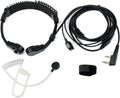 Adjustable Throat Mic Walkie Talkie Earpiece with Mic, Covert Tube | Finger PTT, for RT22/RT68/RT21/H777, Compatible