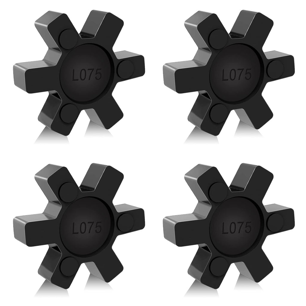 L075 Flexible NBR Rubber Spider Center Insert, 4 Pack Solid Coupling Pad Bumper Spider Center Inserts for L075 L Jaw Coupling Set