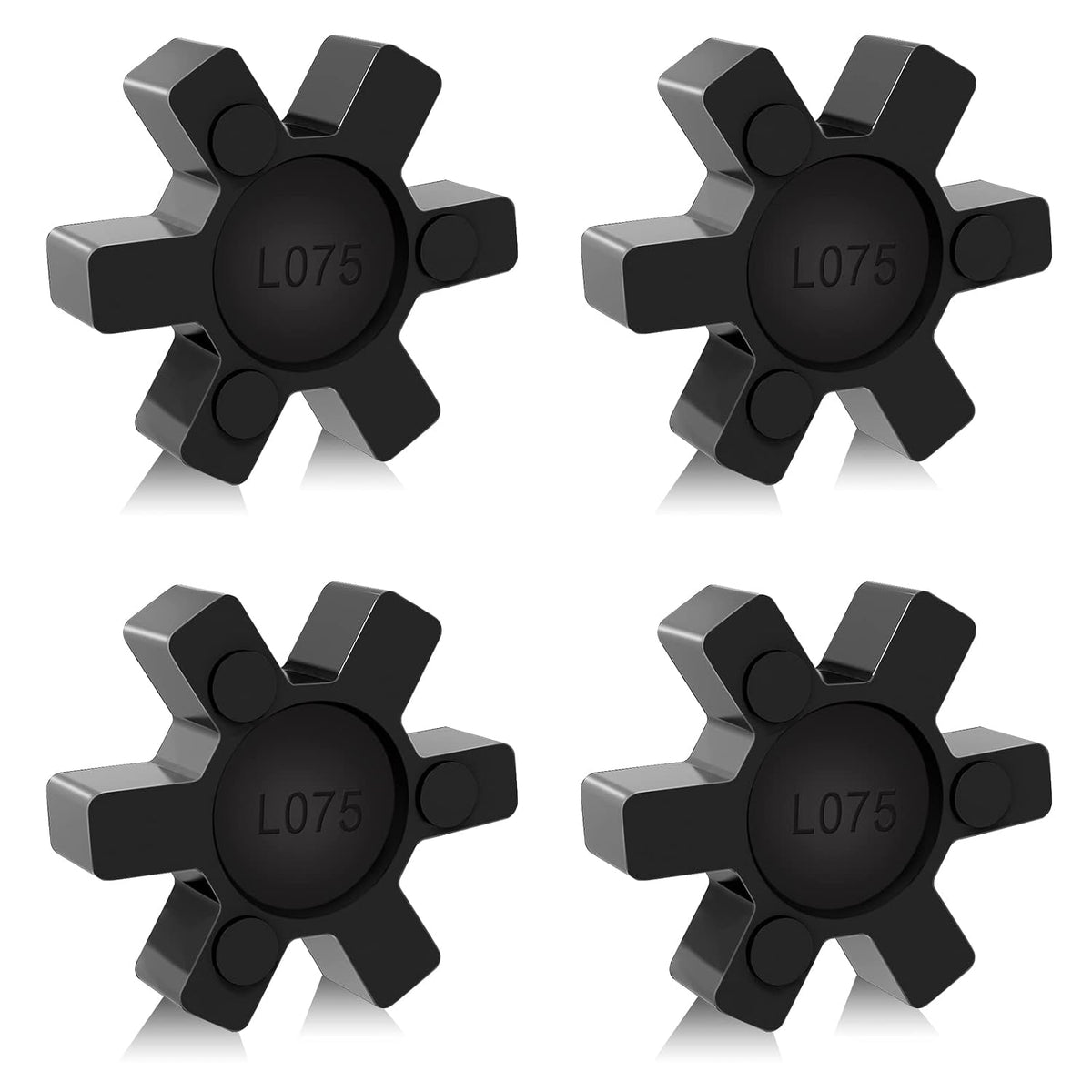 L075 Flexible NBR Rubber Spider Center Insert, 4 Pack Solid Coupling Pad Bumper Spider Center Inserts for L075 L Jaw Coupling Set