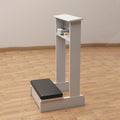Padded Kneeler with Book Shelf, Church Pulpit Kneeling Chair (White)