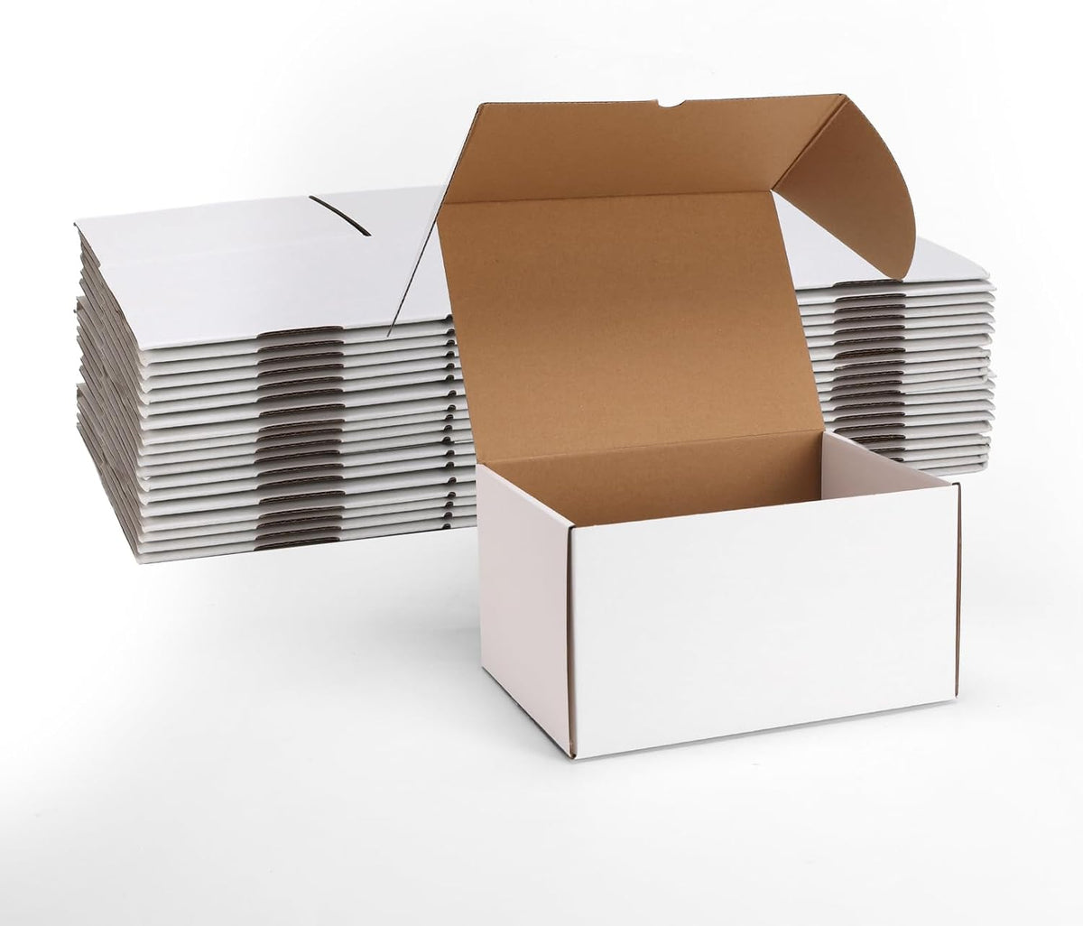 11x8x6 White Small Shipping Boxes, 15 Packs Corrugated Cardboard Mailer Boxes for Packaging Small Business Mailing