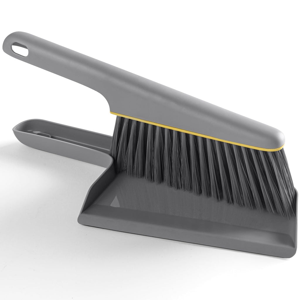Small Broom and Dustpan Set, Hand Mini Dust-Pan and Brush,1 Pcs Gray