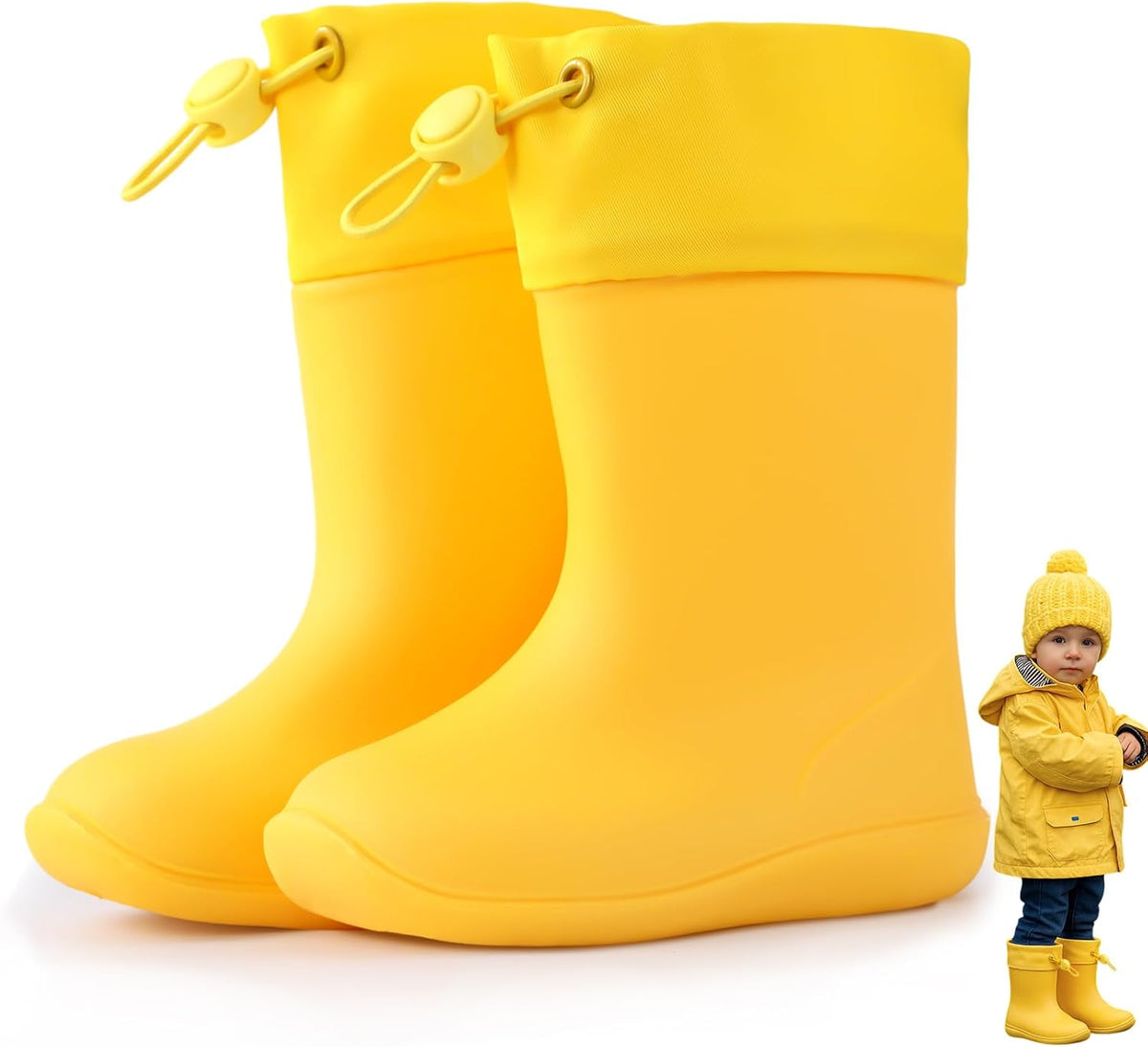 Toddler Rain Boots for Boys Girls Kids Waterproof Rain Boots Unisex-Child Lightweight Boot for Outdoor