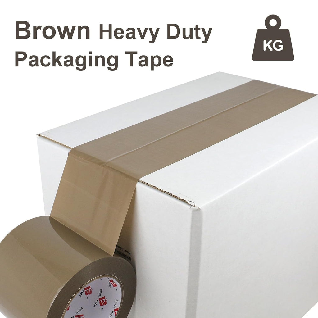 4'' Wide Brown Packing Tape, 4-inch x 110 Yards (330ft), Heavy Duty Industrial Grade Packaging Tape Refills for Box