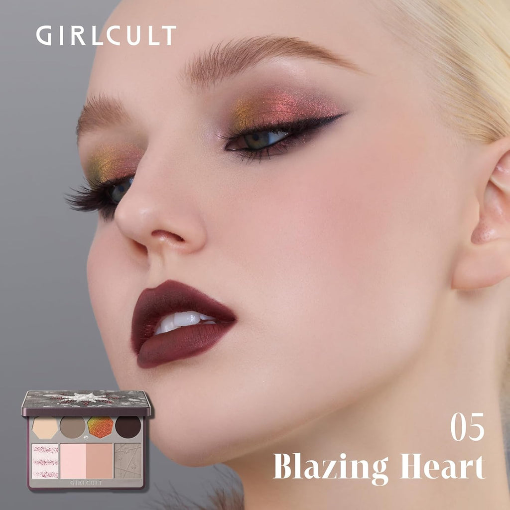 All-in-One Makeup Palette, Full Face Makeup Palette, Red Brown