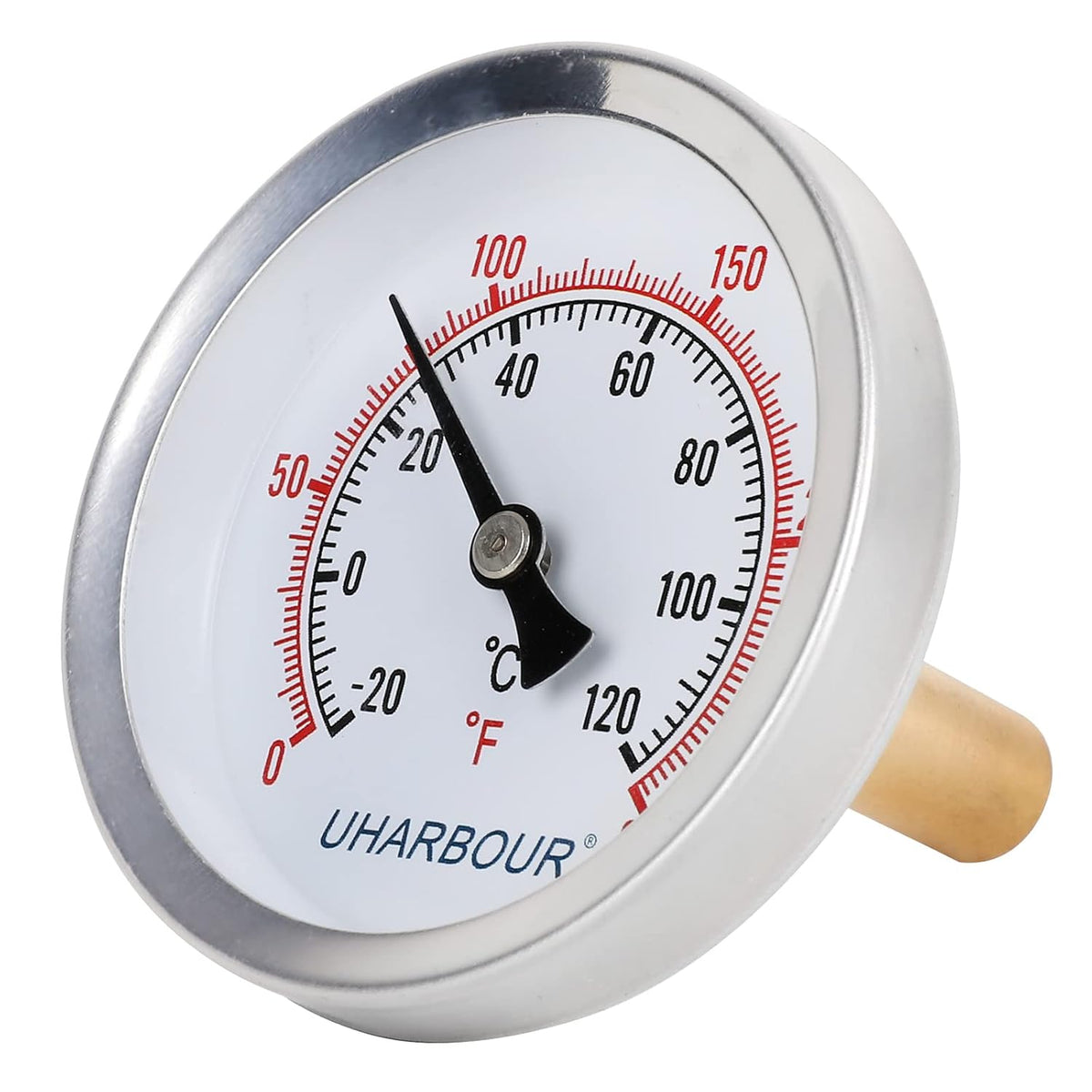 Uharbour 2-1/2" Dial Bi-Metal Water Thermometer 2 Pack, 1/2" NPT