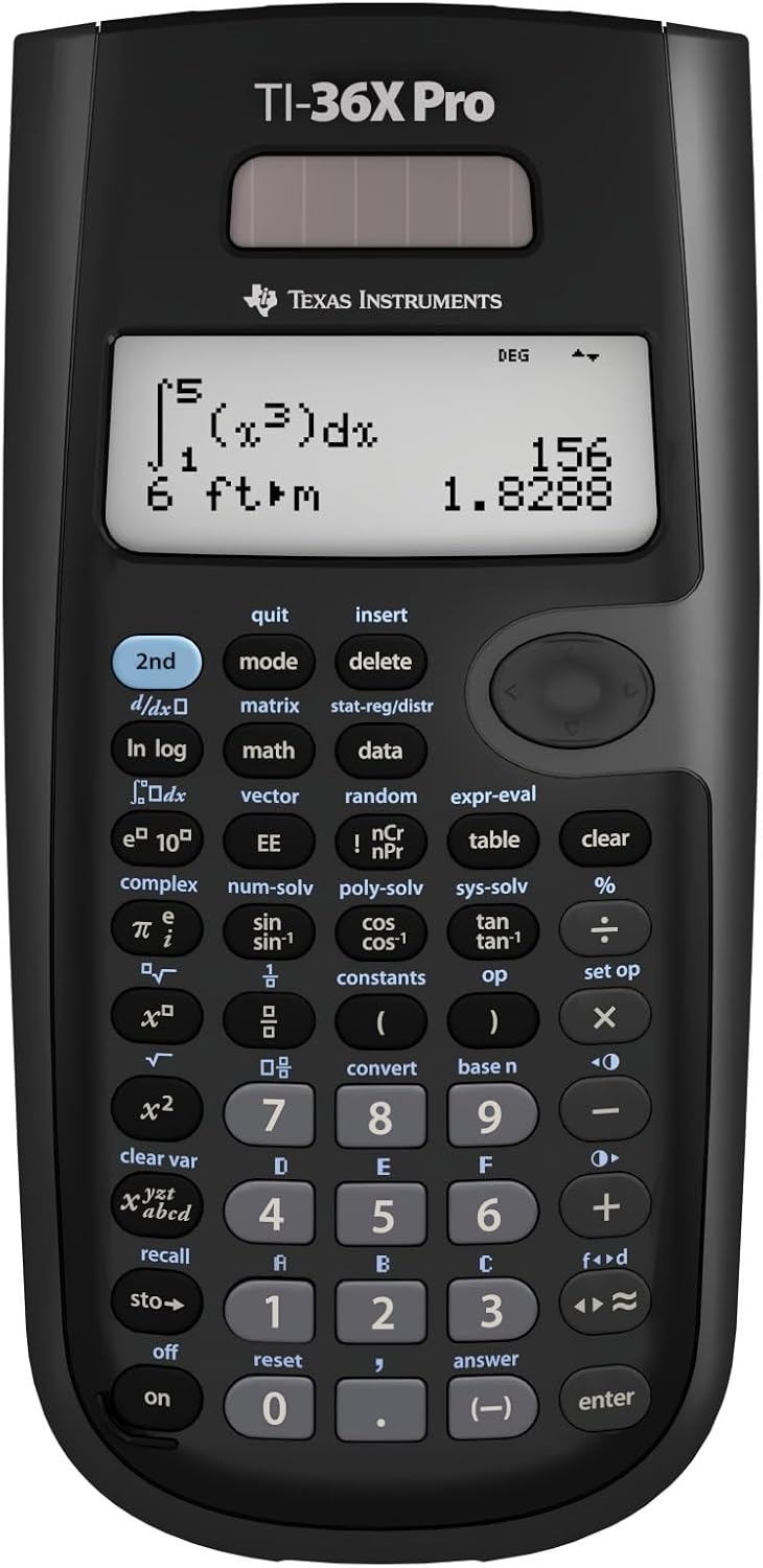 TI-36X Pro Engineering/Scientific Calculator | 9.7 Inch | Black. | Higher-level math & science functionality;
