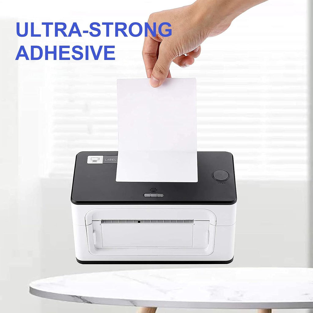 4" x 6" Fanfold Direct Thermal Labels - White Shipping Mailing Postage Labels, Perforated, Permanent Adhesive (4