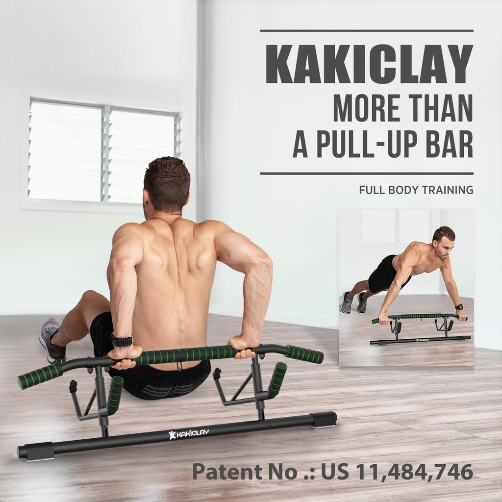New Upgrade Pull Up Bar for Doorway - Foldable Design & Space-Saving, Upto 440 Lbs Capacity, No Screwing or Slipping