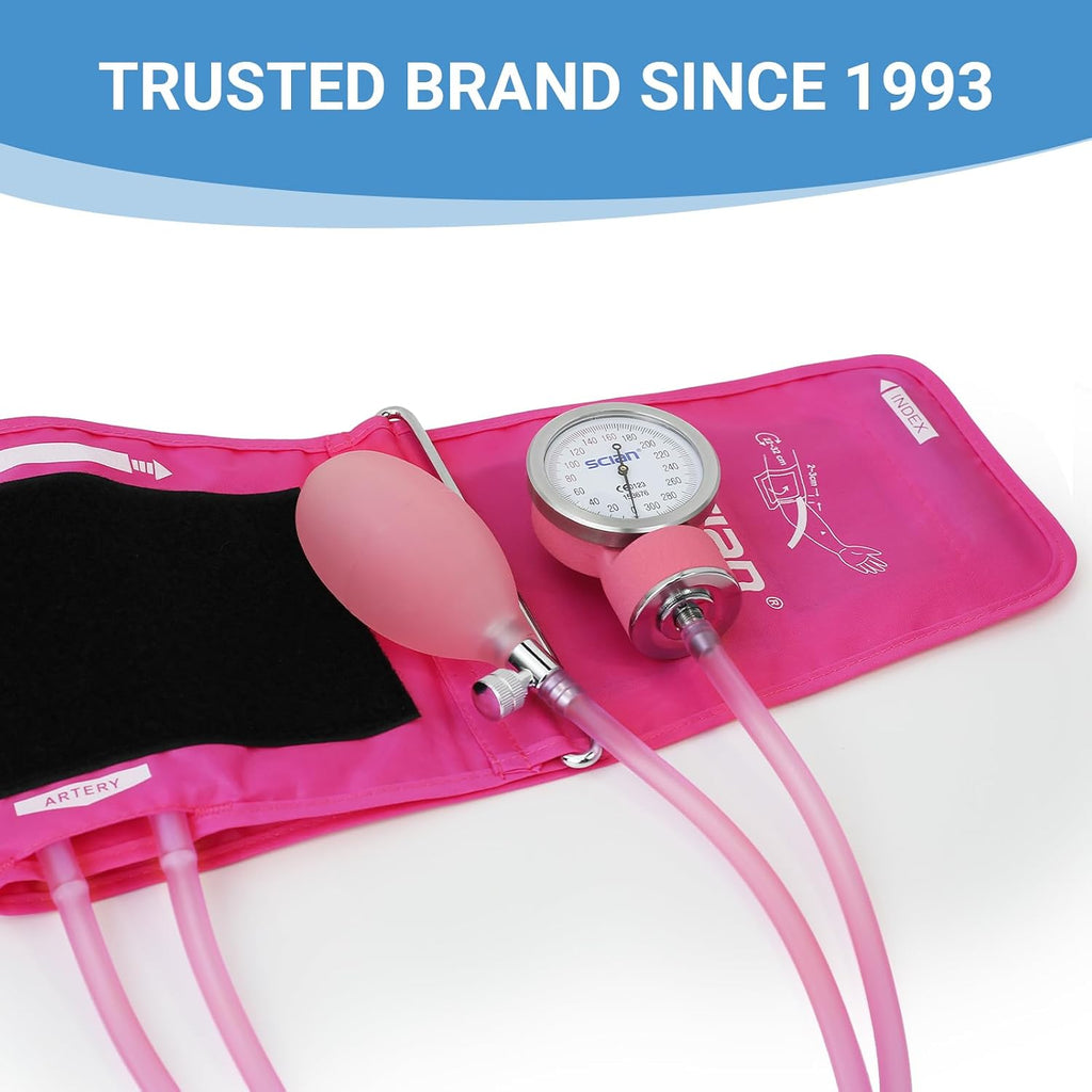 Manual Blood Pressure Cuff - Aneroid Sphygmomanometer with European Cuff 8.7-16.5" and D-Ring, Come with Carrying Bag