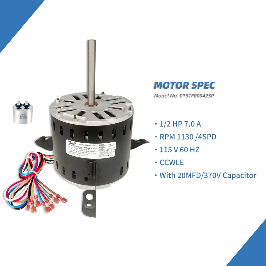 0131F00042SP Blower Fan Motor Replaces Goodman Amana Janitrol 0131F00042SP