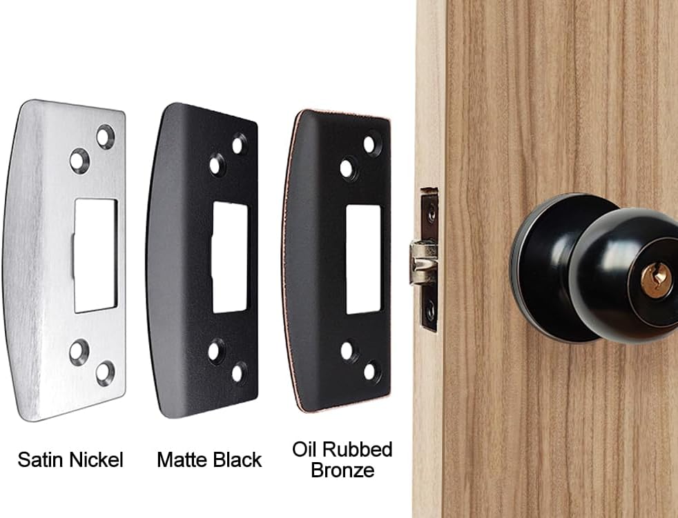 Oversized Door Strike Plate, Heavy Duty Version Reinforced Striker | Enlarged Hole/Opening, Fix Door won't Latch In