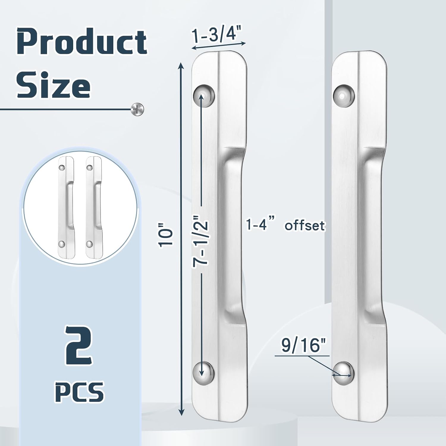 2 Pcs 1-3/4" x 10" Door Latch Guard Plate Electroplated Carbon Steel Door Lock Security Strike Plate Deadbolt Latch