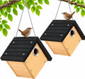 Hanging Wren Bird Houses for Outside with 1-1/8" Entrance 2 Pack