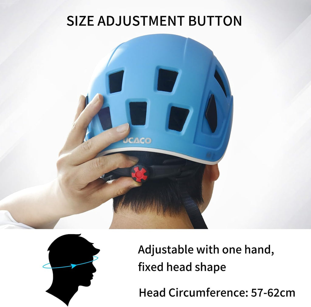 Climbing Helmet EN 12492 Certified Half Dome Helmet Ultralight Design with 11 Ventilation Ports & Headlamp Clips for
