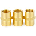 ChillWaves Brass Pipe Fitting, Hex Coupling 1/8" NPT Female x 1/8" NPT Female Thread Adapter(3-PACK)