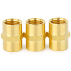 ChillWaves Brass Pipe Fitting, Hex Coupling 1/8" NPT Female x 1/8" NPT Female Thread Adapter(3-PACK)