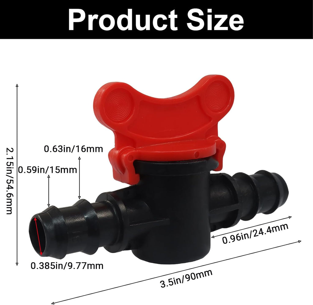4PCS 1/2" ID Hose Barbed Ball Valve Shut-Off Switch, Black